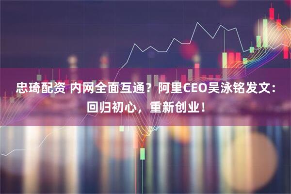忠琦配资 内网全面互通？阿里CEO吴泳铭发文：回归初心，重新创业！