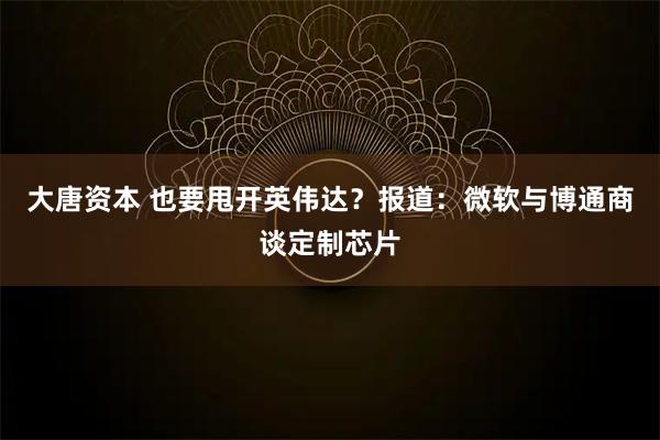 大唐资本 也要甩开英伟达？报道：微软与博通商谈定制芯片