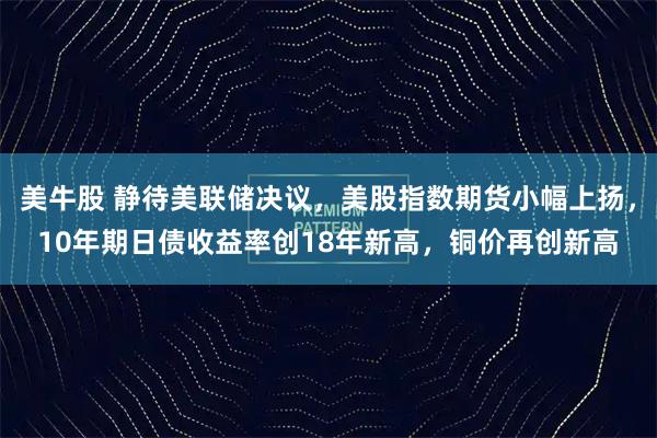 美牛股 静待美联储决议，美股指数期货小幅上扬，10年期日债收益率创18年新高，铜价再创新高