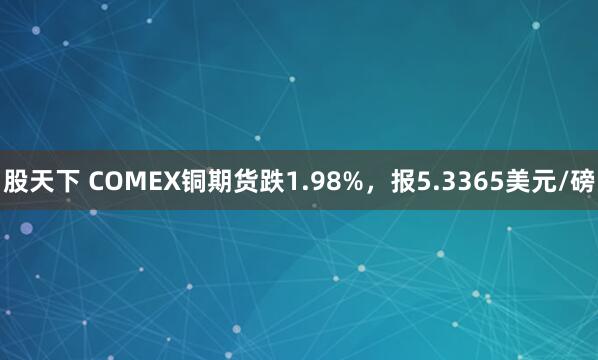 股天下 COMEX铜期货跌1.98%，报5.3365美元/磅