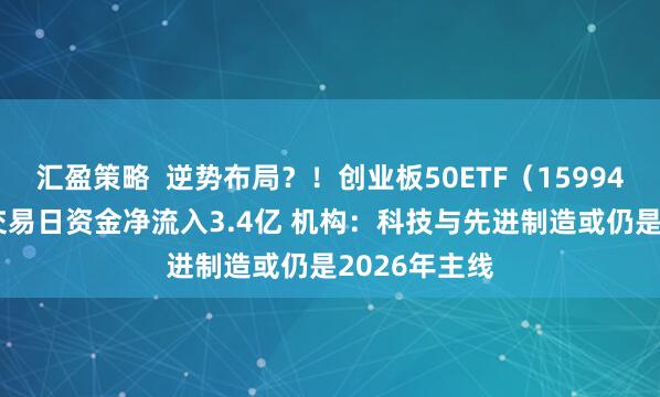 汇盈策略  逆势布局？！创业板50ETF（159949）近20个交易日资金净流入3.4亿 机构：科技与先进制造或仍是2026年主线